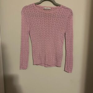 Zara Pointelle knit sweater light purple size small perfect condition
